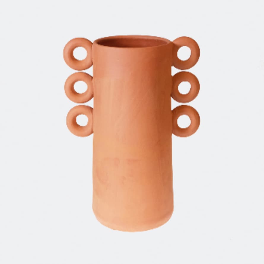 Pura Cal Natural Terracota Vase with Rings Ossonoba | Pura Cal