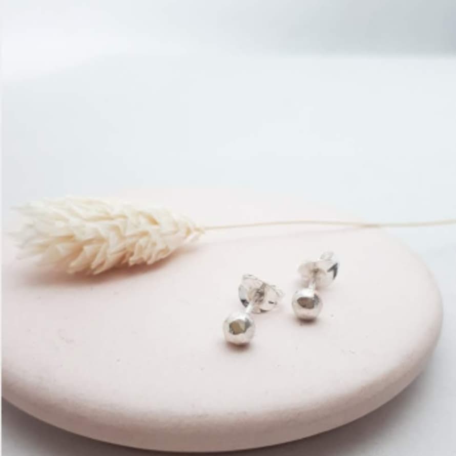 Clare Elizabeth Kilgour Recycled Silver Faceted Dot Studs