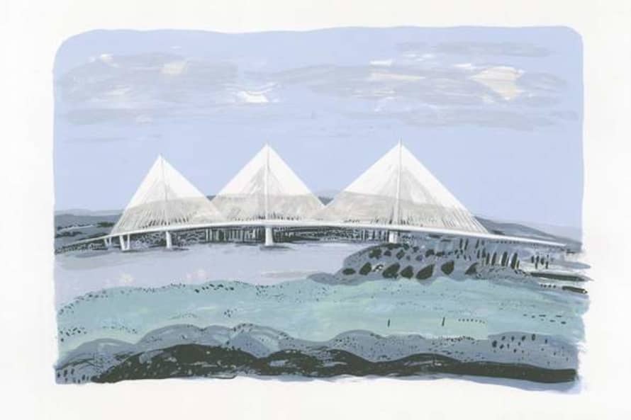Susie Wright Queensferry Crossing Hand Pulled Screen Print