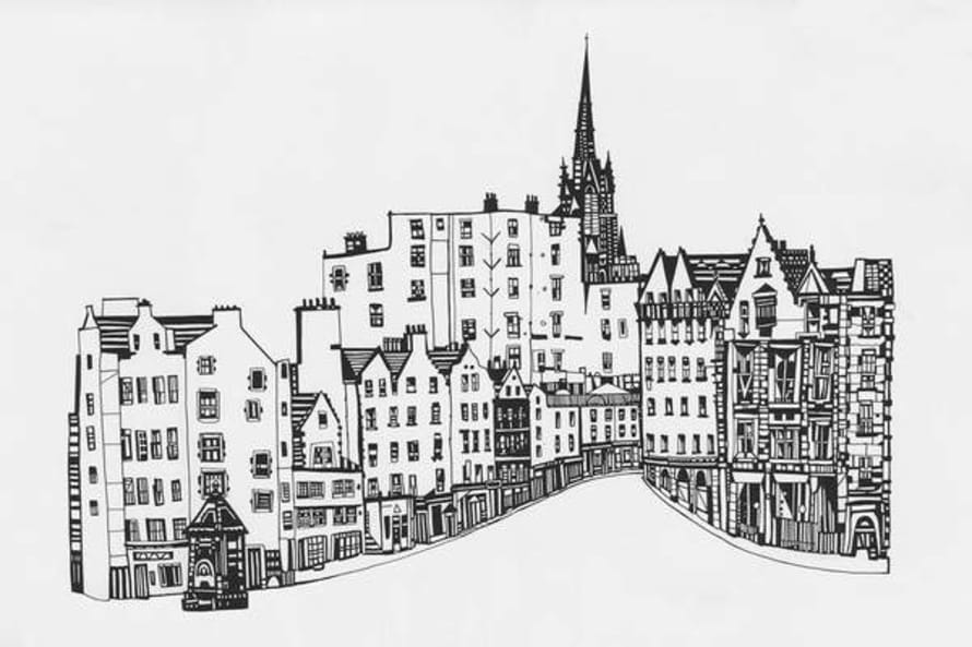 Susie Wright Victoria Street From The Grassmarket Hand Pulled Screen Print