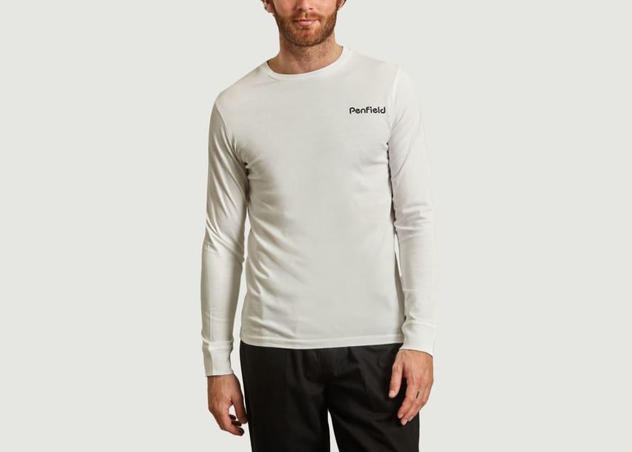 Penfield White Dedham Long Sleeves Organic Cotton T Shirt