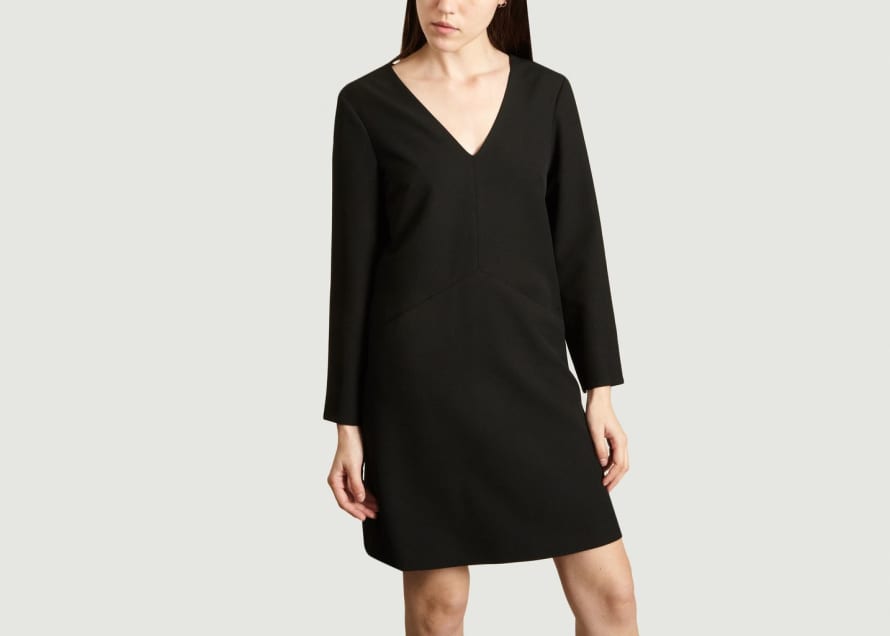 Tara Jarmon  Black V Neck Shift Dress