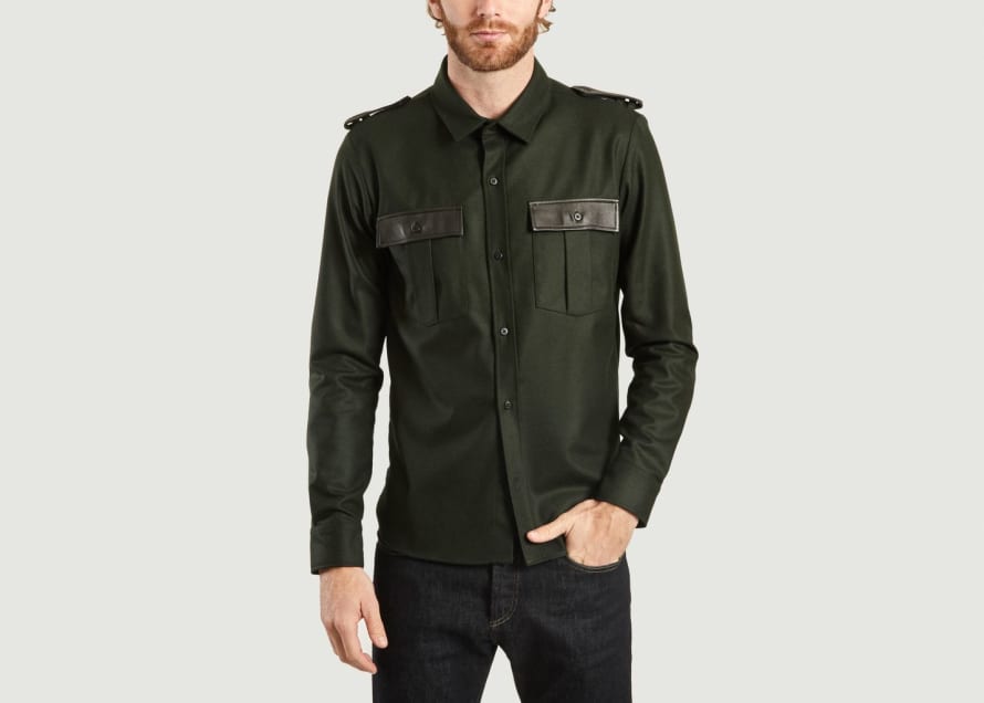 M.X MAXIME SIMOËNS Khaki Green Military Over Shirt