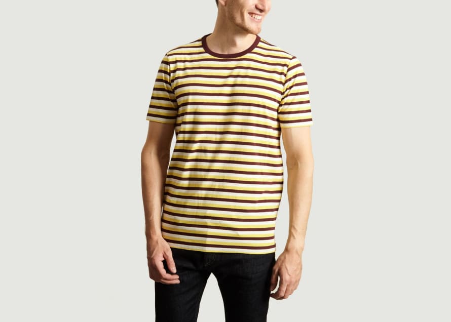 Albam Ecru Port Jojoba Fletcher Stripe T Shirt