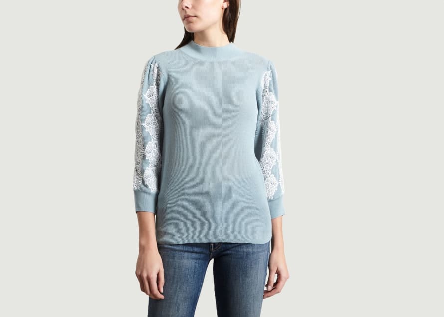 See by Chloe Blue Lace Jumper