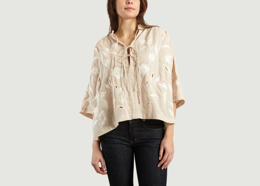 IRO Beige Hiba Lace Top