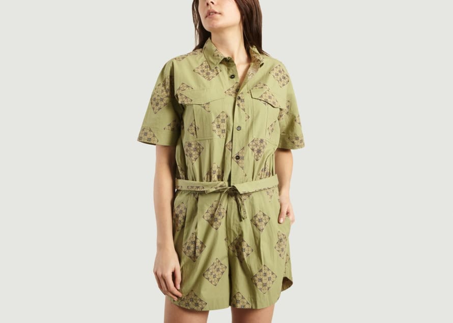 Laurence Bras Green Printed Playsuit