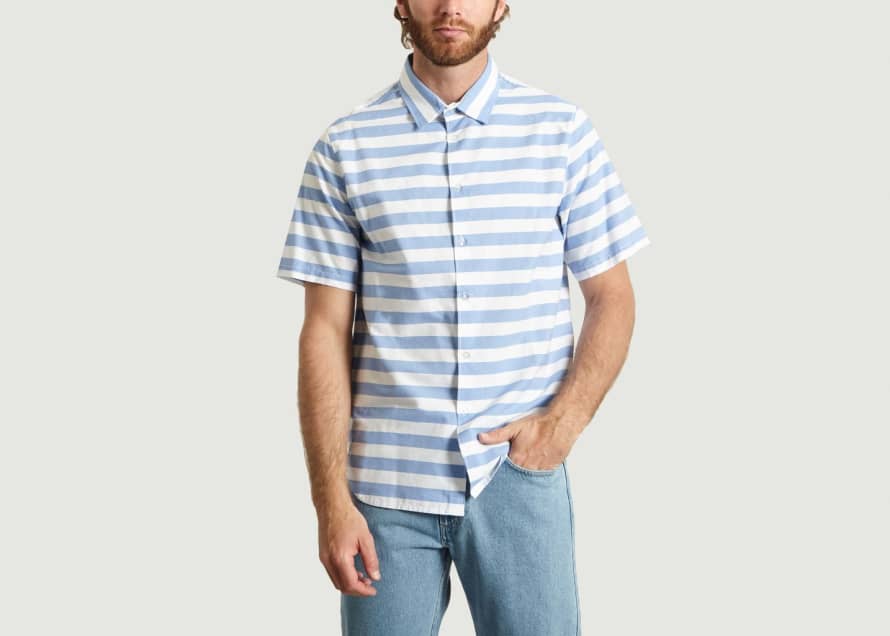 La Panoplie  Blue and White Striped Shirt