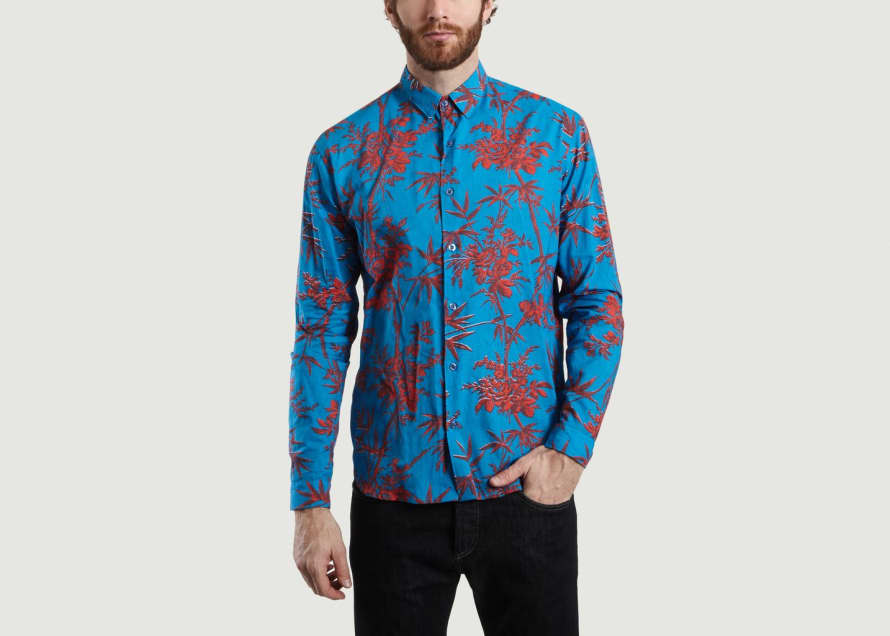 Essentiel Antwerp Blue and Red Monroe Printed Shirt