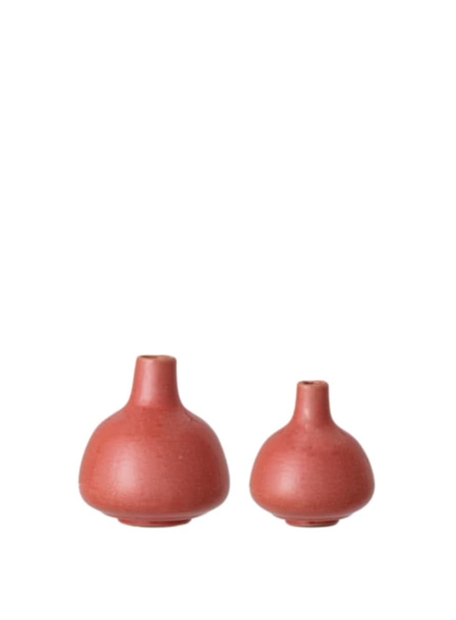 Bloomingville Set of 2 Red Stoneware Vases