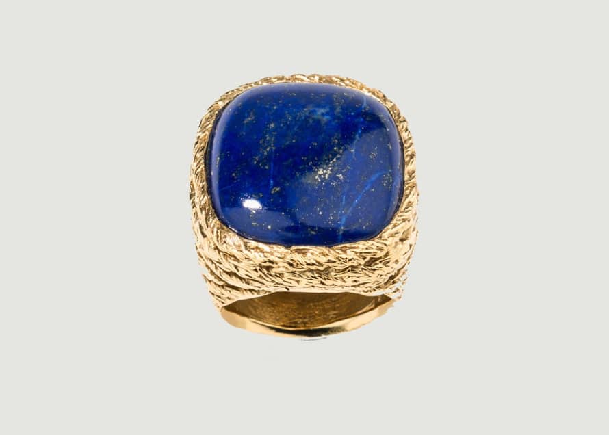 Aurelie Bidermann Miki Lapis Lazuli Gold Plated Ring