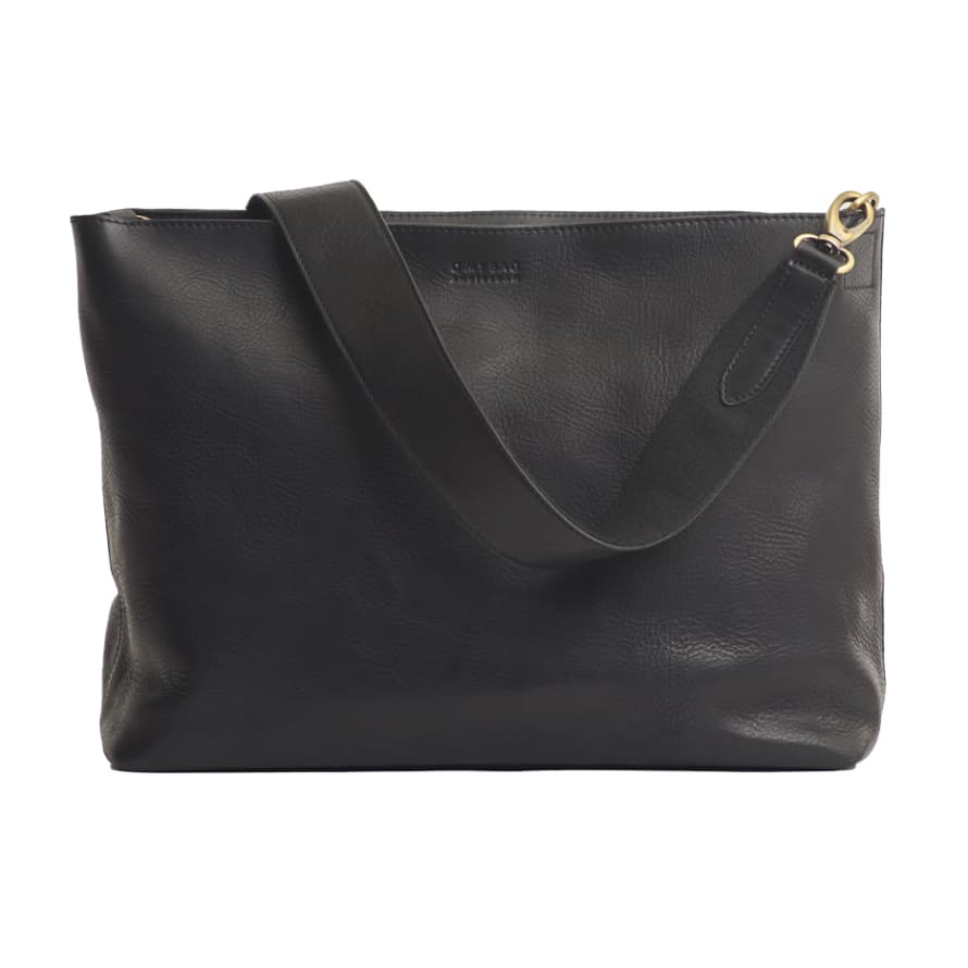 O My Bag  Olivia Full Leather Shoulder Strap Bag Black