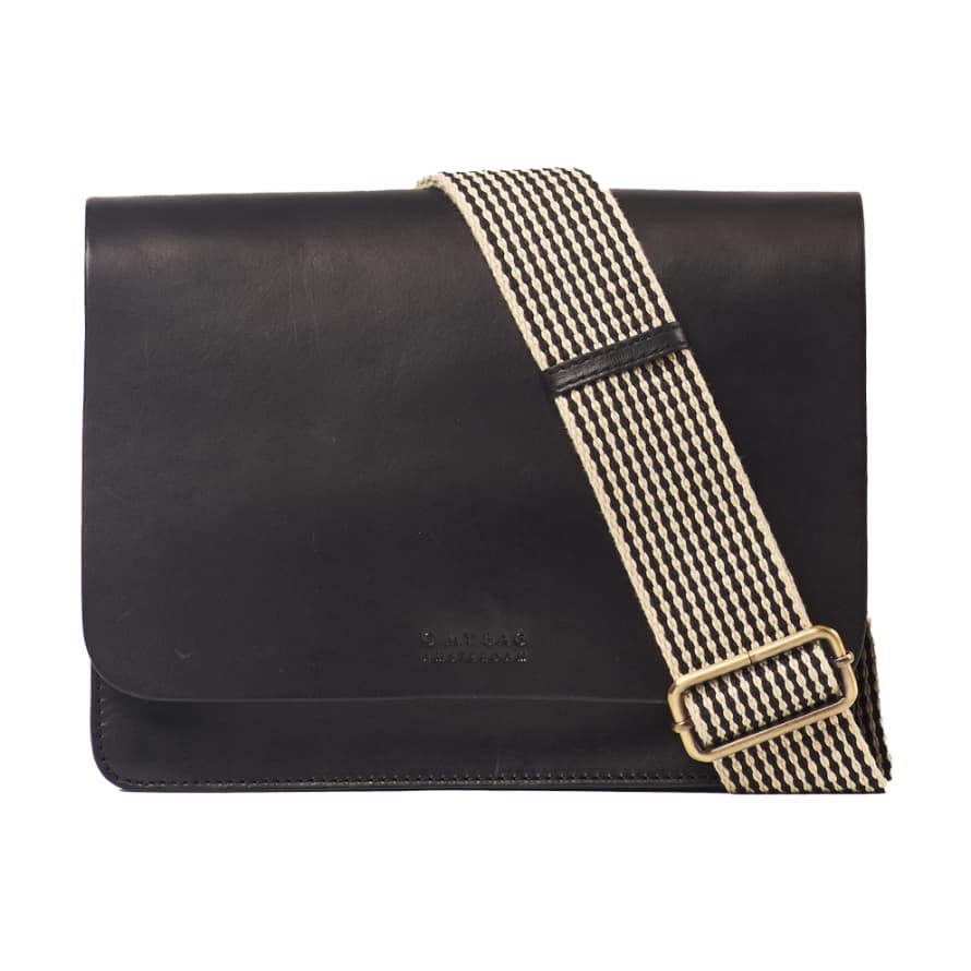 O My Bag  Audrey Mini Black - Checkered Strap