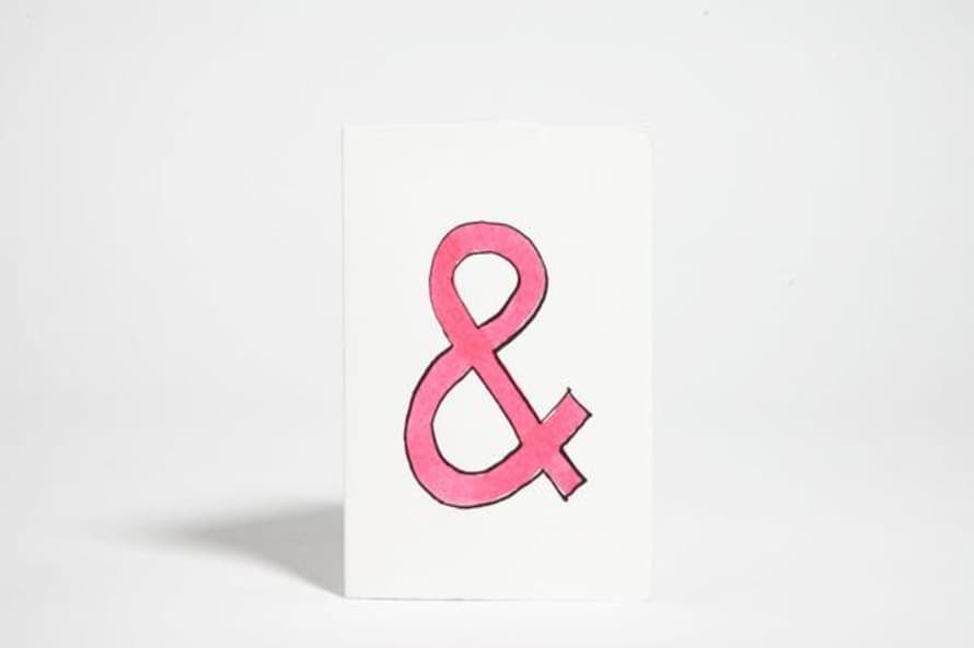 Scribble & Daub Pink Ampersand Card