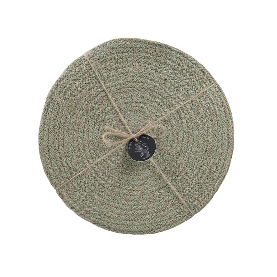 British Colour Standard Set of 4 Limpid Green Woven Jute Placemats 