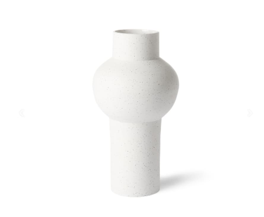 HK Living Vase 15x15x30.5cm White Handmade of Clay