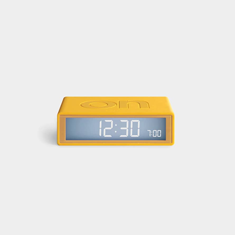 Lexon Design Yellow Flip Travel Alarm Clock
