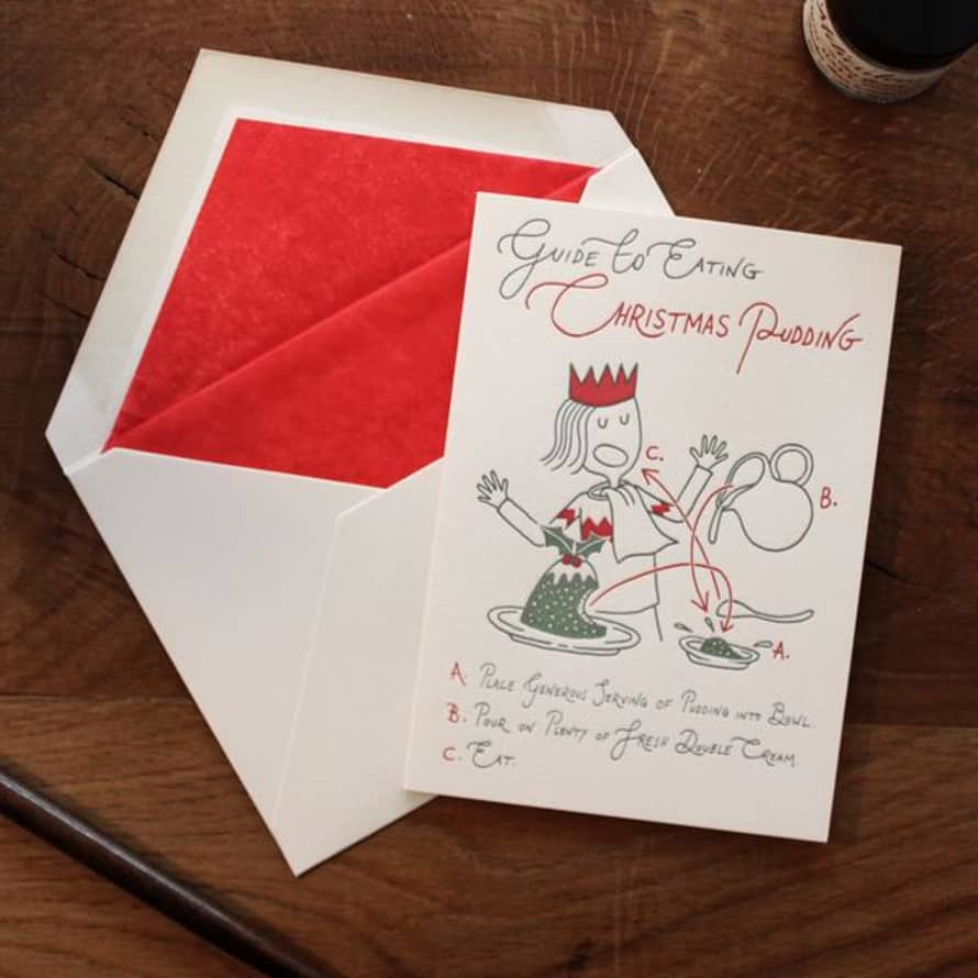 Meticulous Ink Christmas Pudding Letterpress Christmas Card
