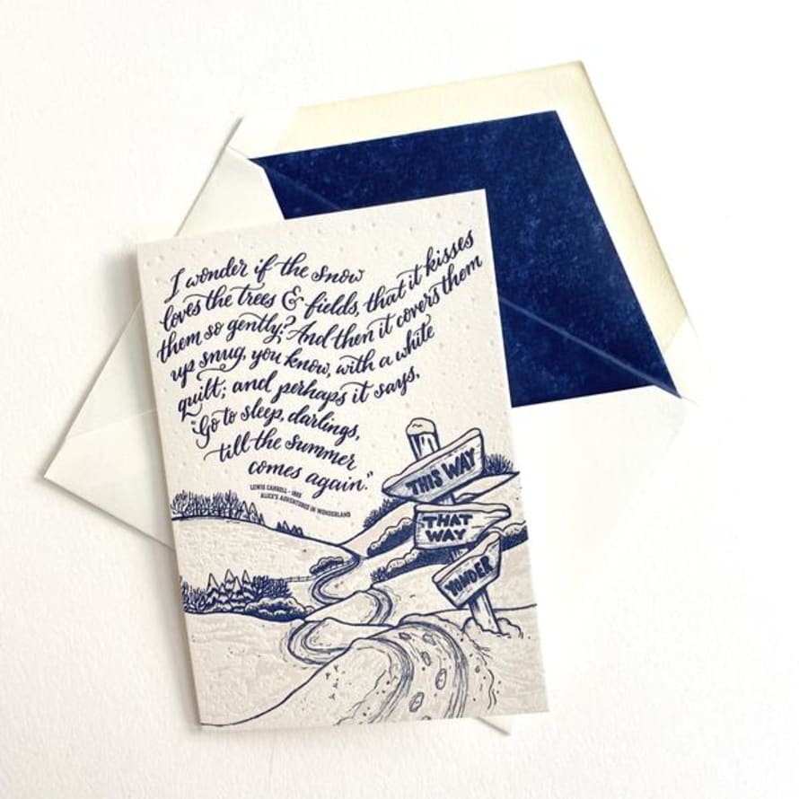 Meticulous Ink Alice In Wonderland Letterpress Christmas Card