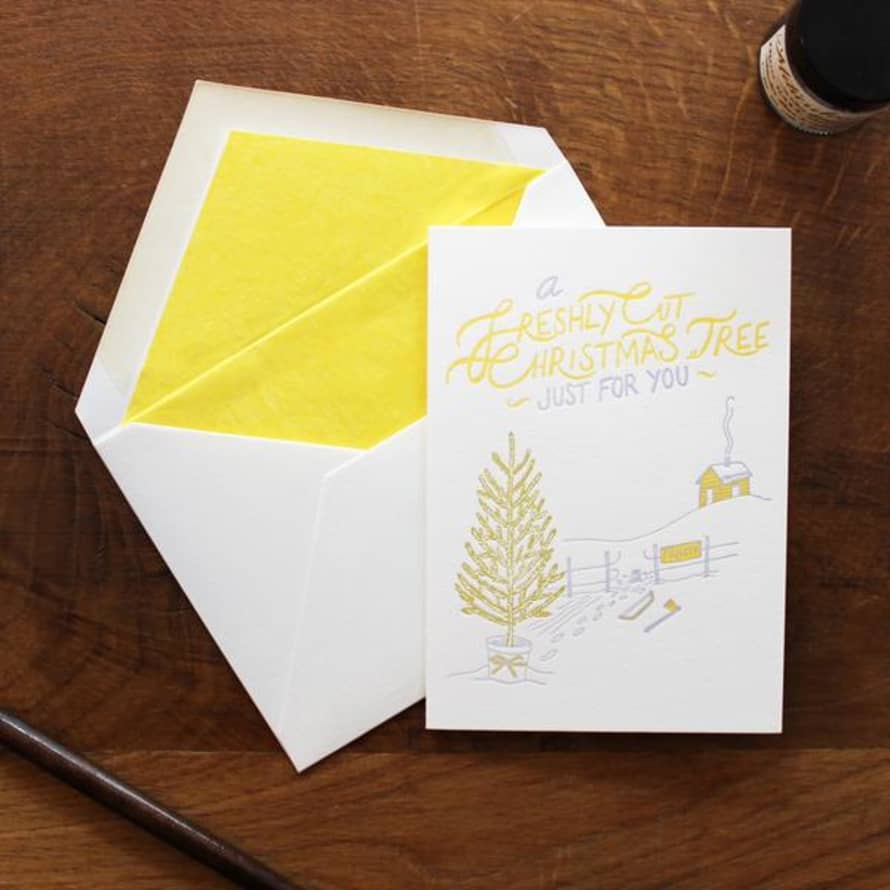 Meticulous Ink Freshly Cut Tree Letterpress Christmas Card - Box Set