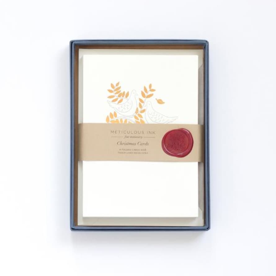 Meticulous Ink Two Turtle Doves Letterpress Christmas Card - Box Set
