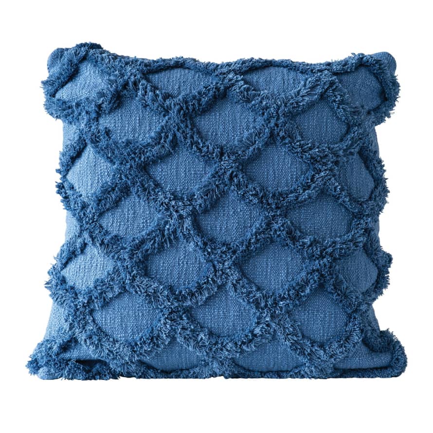 Bloomingville Cotton Cushion, 45 x w 45 cm, blue with filling