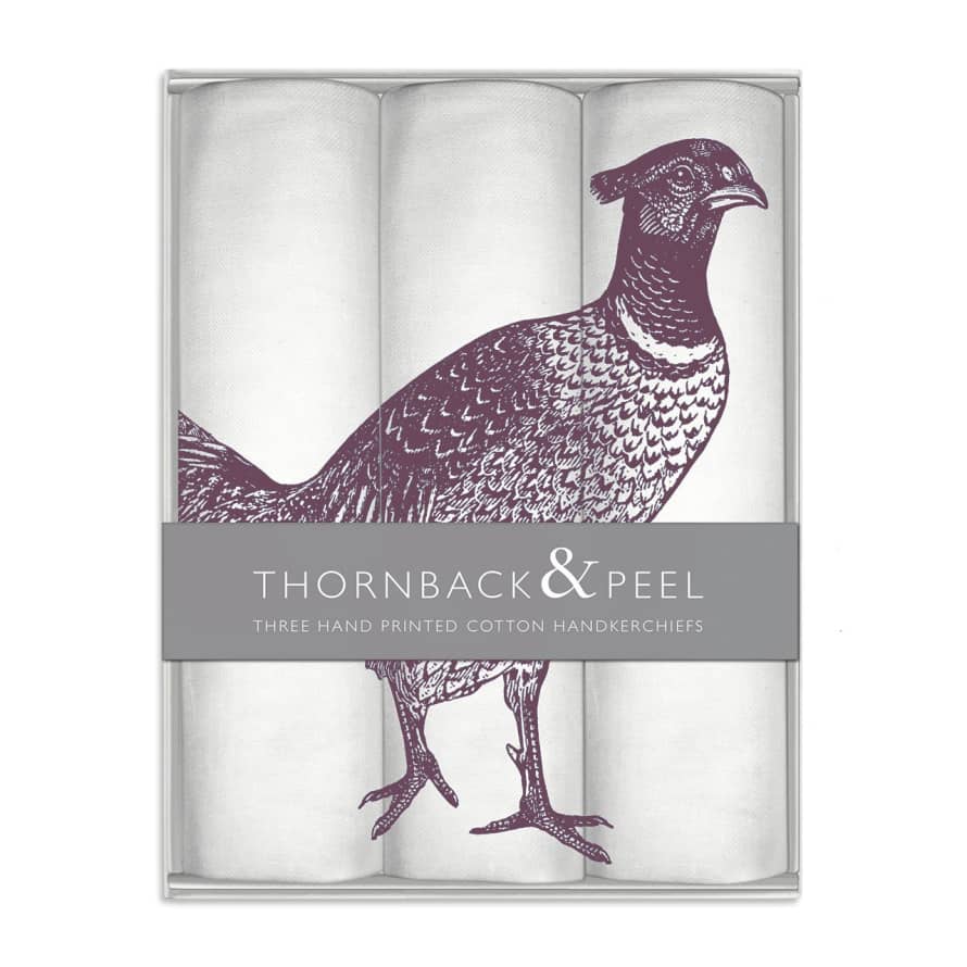 Thornback & Peel Set of 3 Pheasant Handkerchiefs