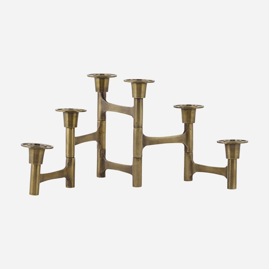 House Doctor Candle Stand W 6 Cups Move Brass