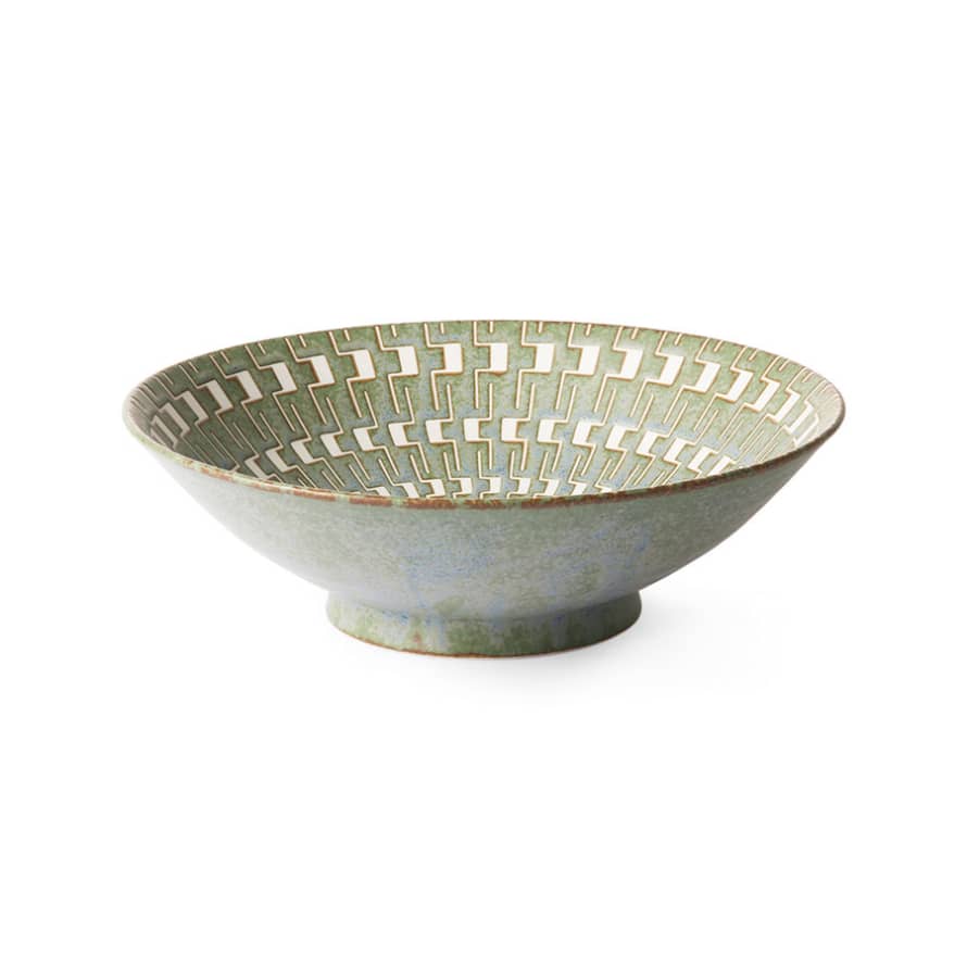 HK Living Kyoto Ceramics Japanese Ceramic Salad Bowl