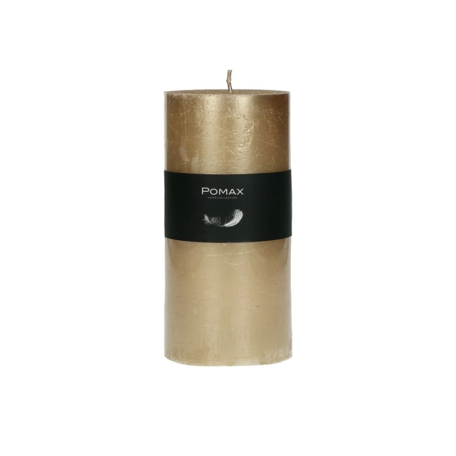 Pomax Set of 4 Gold/Champagne candles, 7xH14 cm 