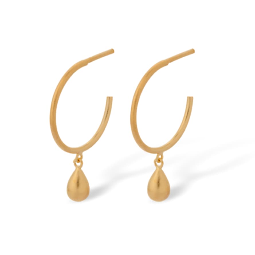 Pernille Corydon Waterdrop Hoop Earrings Gold