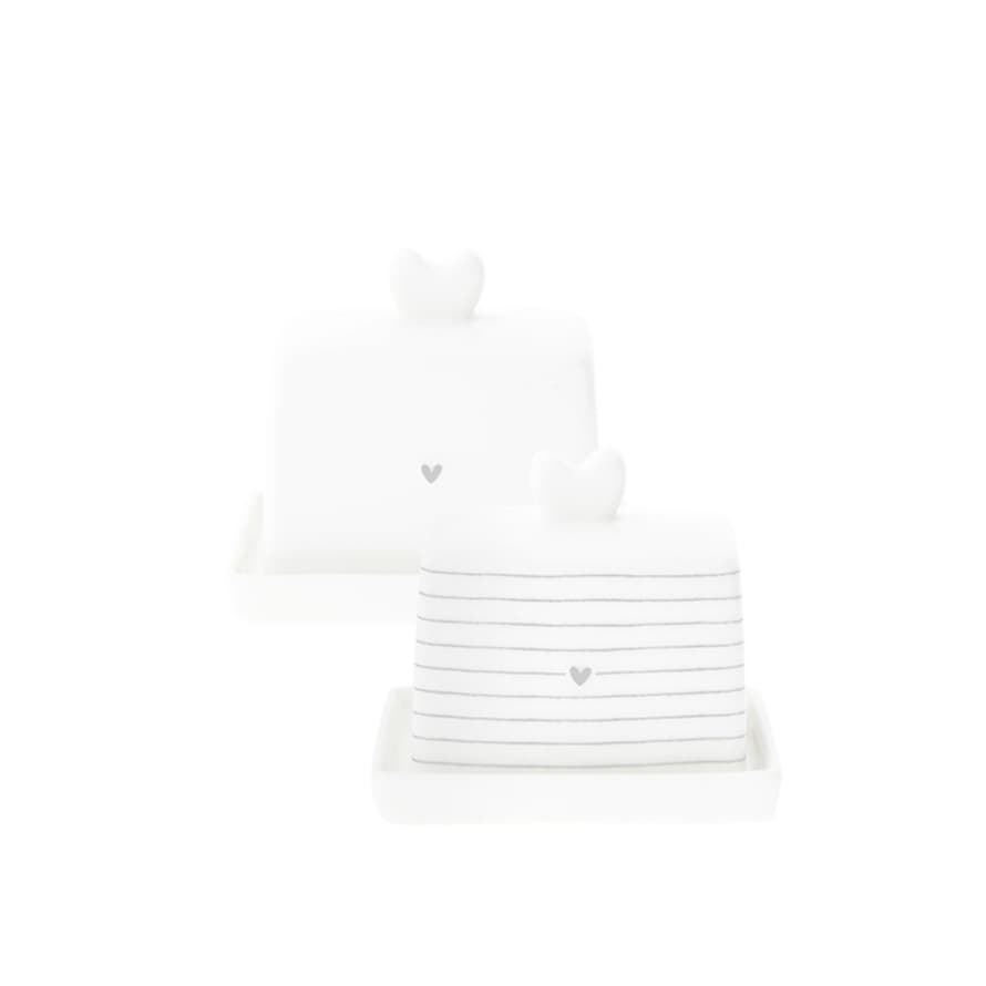 Scottie & Russell Grey and White Small Butter Dish