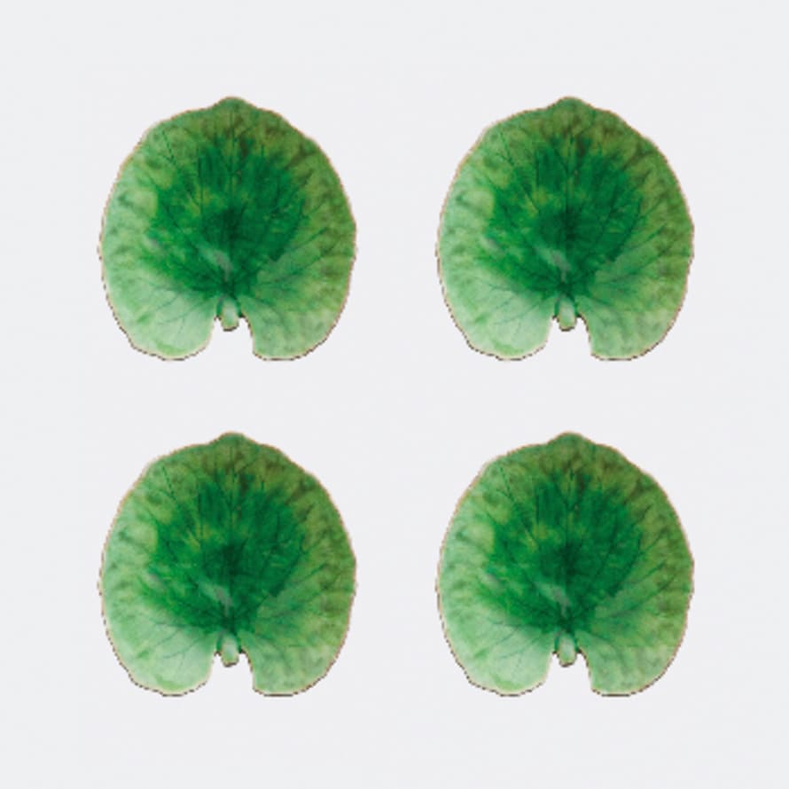 COSTA NOVA Unique Green Glazed Alchemille Ceramic Leaf - Set of 4