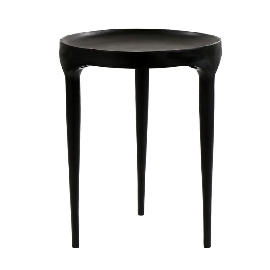 Pomax Coffee table, aluminium , DIA 40 x H 50 cm - black