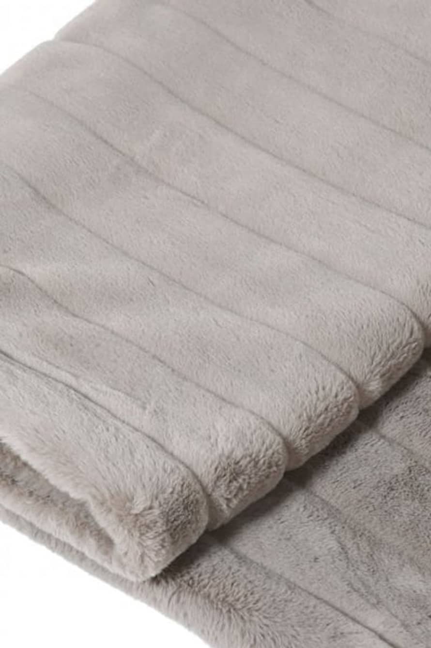 The Home Collection Stripe Silver Grey Throw