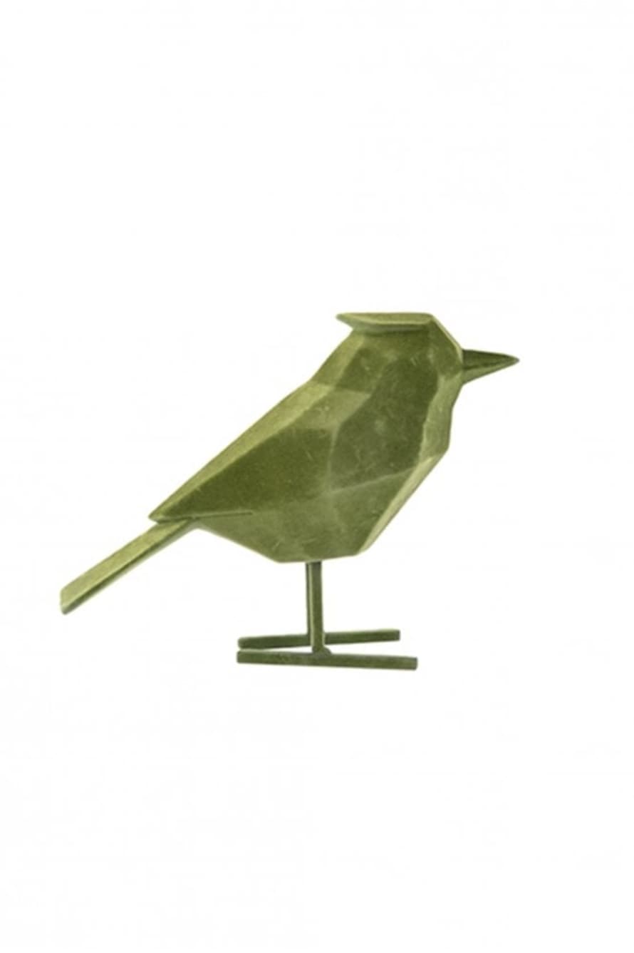 The Home Collection Large Green Flocked Bird Statue