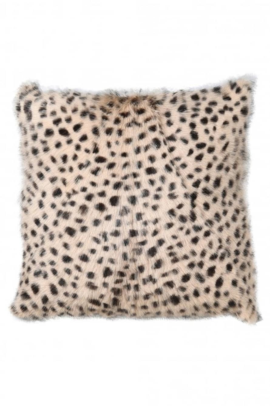 The Home Collection Leopard Print Goat Fur Cushion
