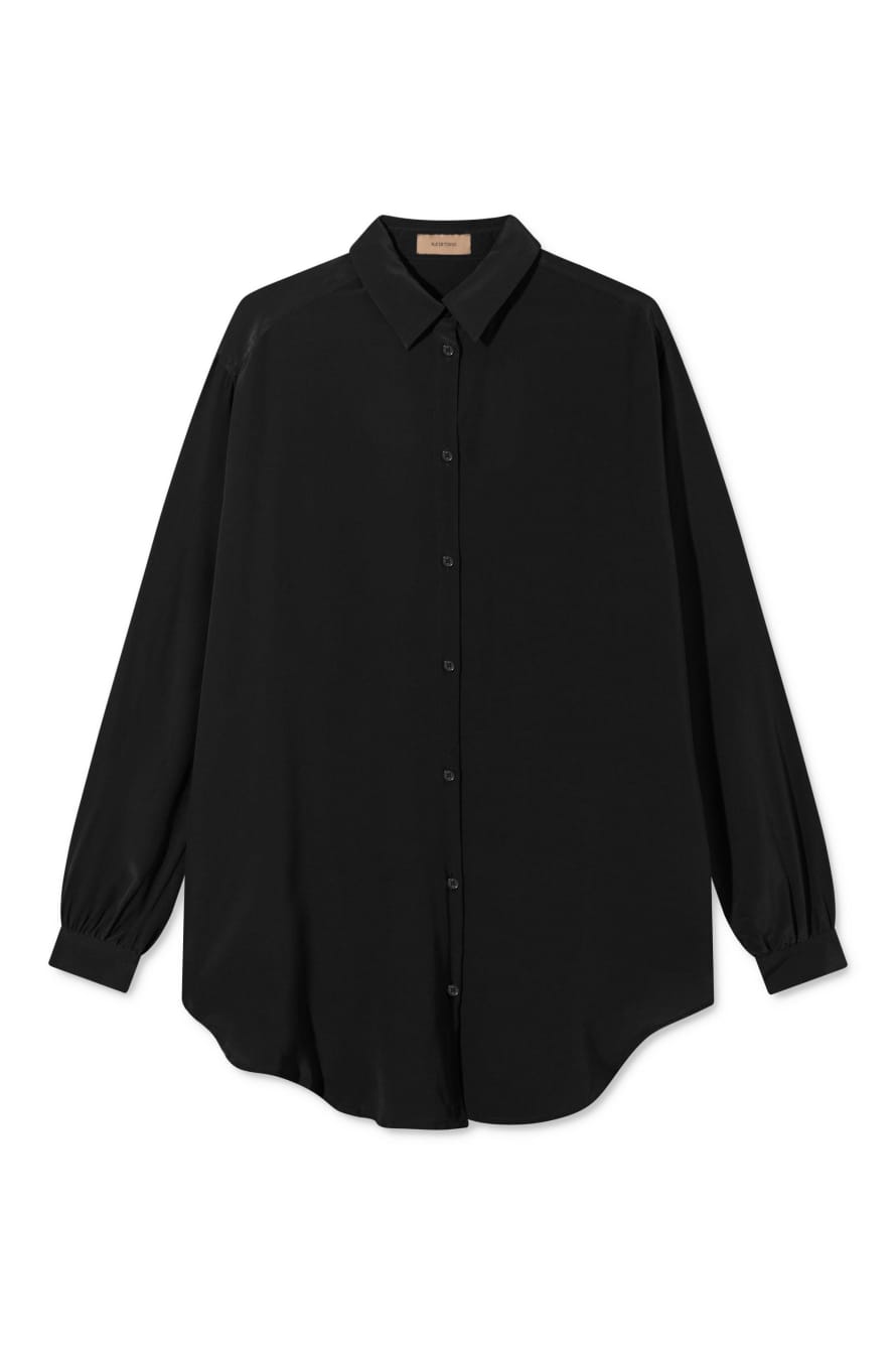Rue De Tokyo Black Shelley Silk Shirt