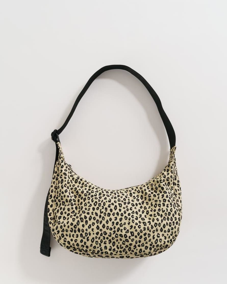 Baggu Medium Honey Leopard Nylon Crescent Bag