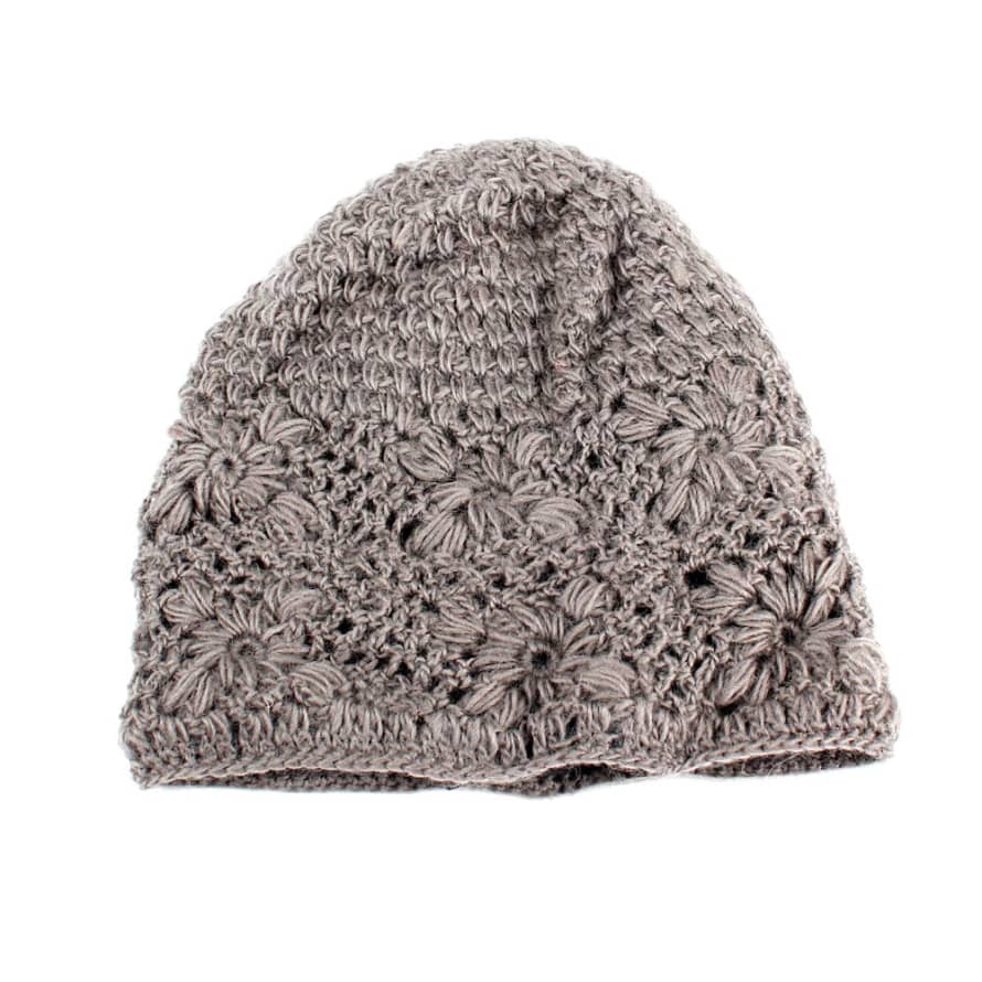 Sjaal met Verhaal Fleece-Lined Wool Grey Crocheted Hat 