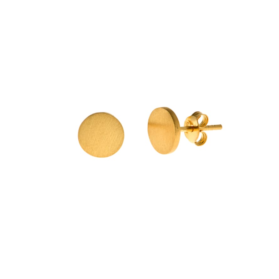 leaf jewellery Ear Studs, Small, 18 K Yellow Gold Plated