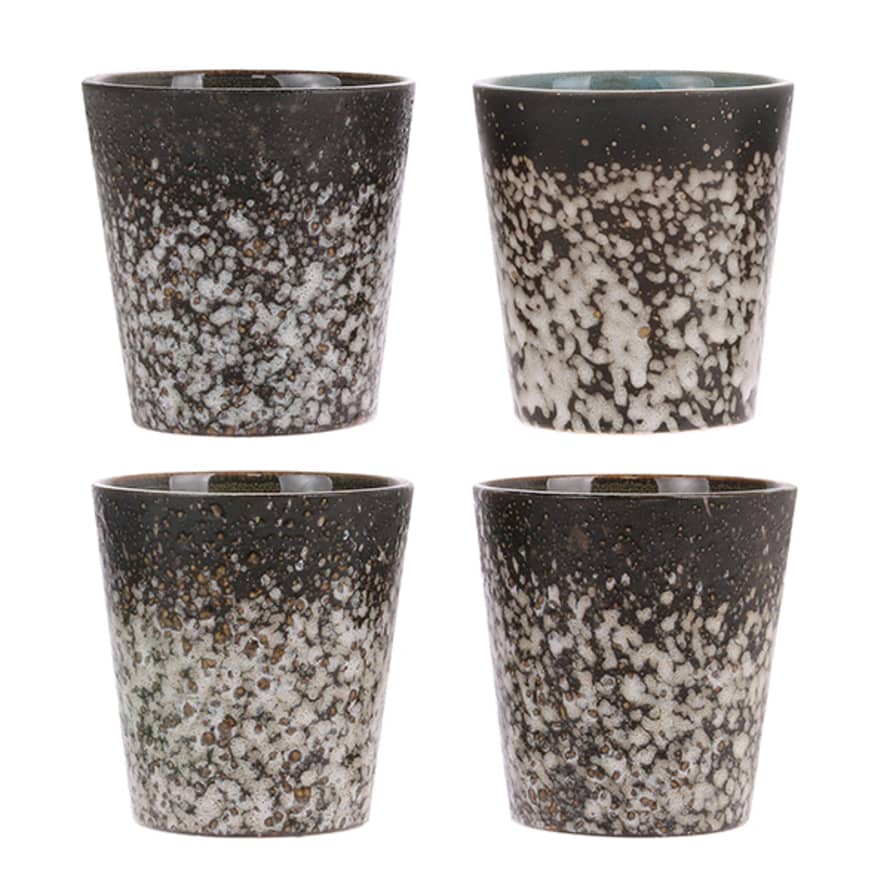 HKliving  70s Ceramics: Coffee Mugs, Mud, 4 Pieces