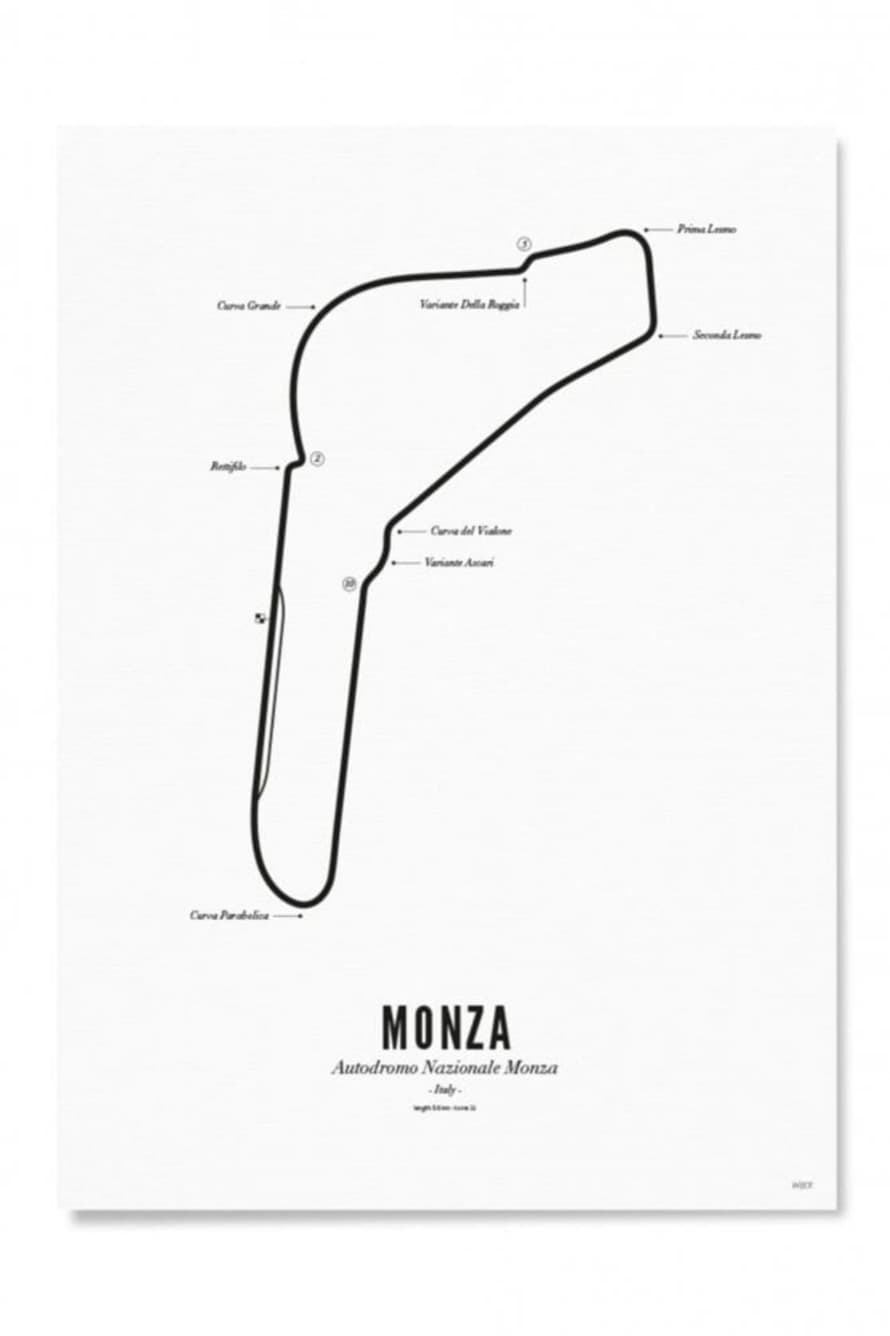 WIJCK. F 1 Circuit Monza Print 30 X 40 Cm