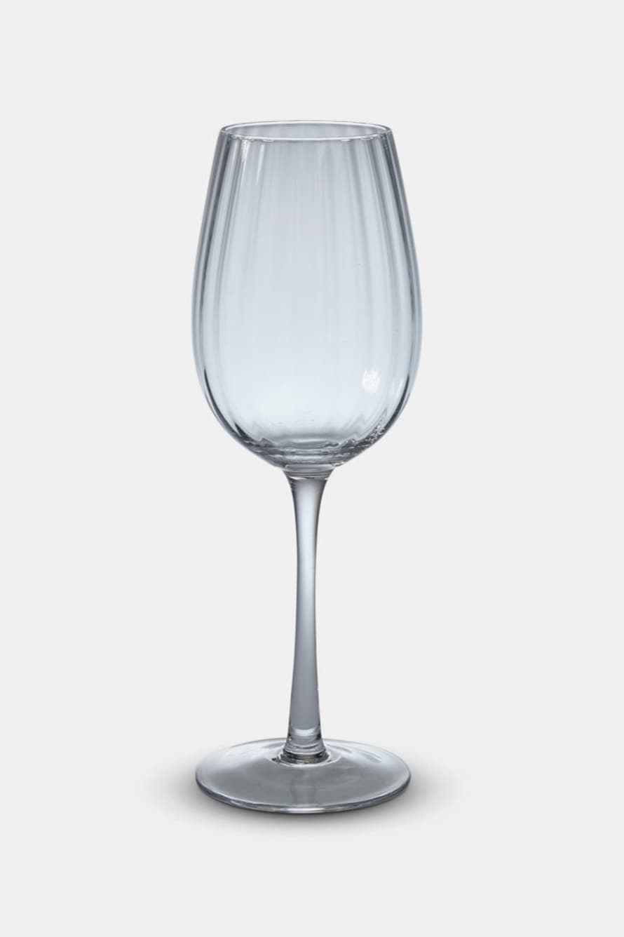 The Home Collection Set Of 4 Galia White Wine Ribbed Glasses