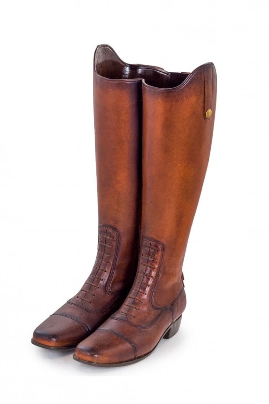 The Home Collection Pair Of Leather Boots Umbrella Stand