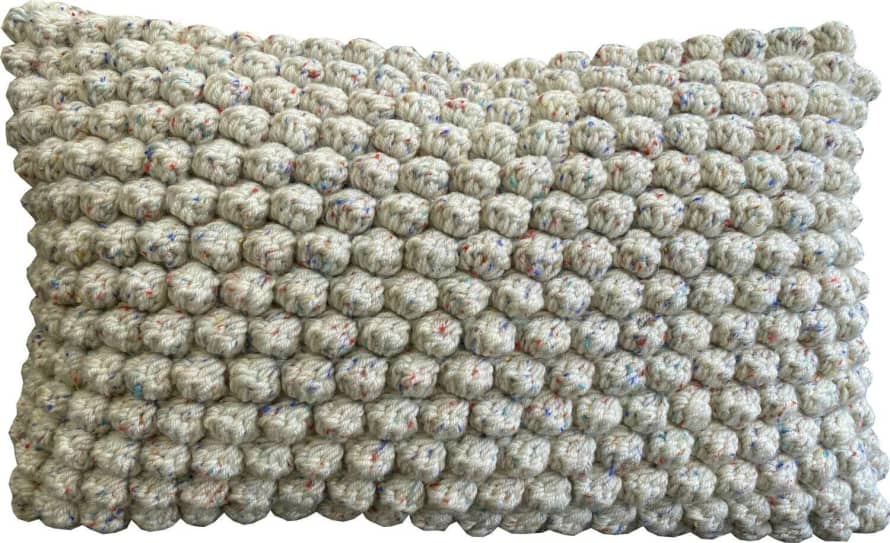 Cotton Tree Naturals Bobble Cushion With Coloured Fleck 50 X 30