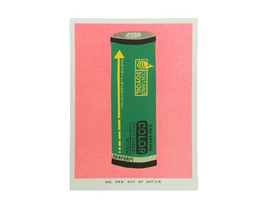 We are out of office  Japanese Tube of Sea Foam Riso Ink - Japanese Print