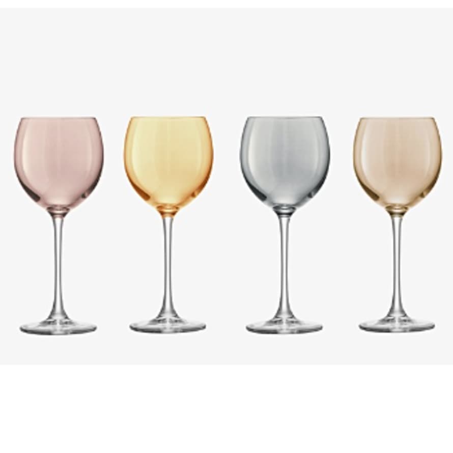 LSA International Polka Metallic Wine Glass - Set of 4