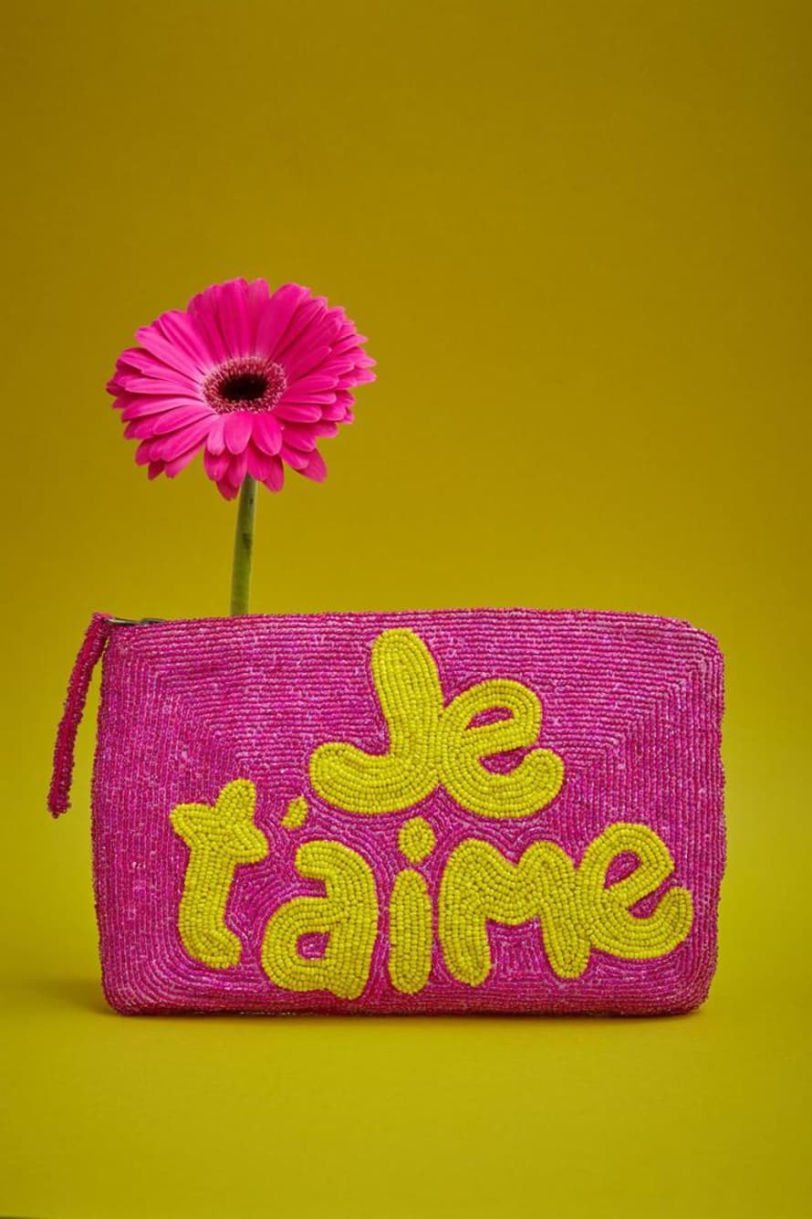 The Jacksons Je T’aime Beaded Purse in Pink