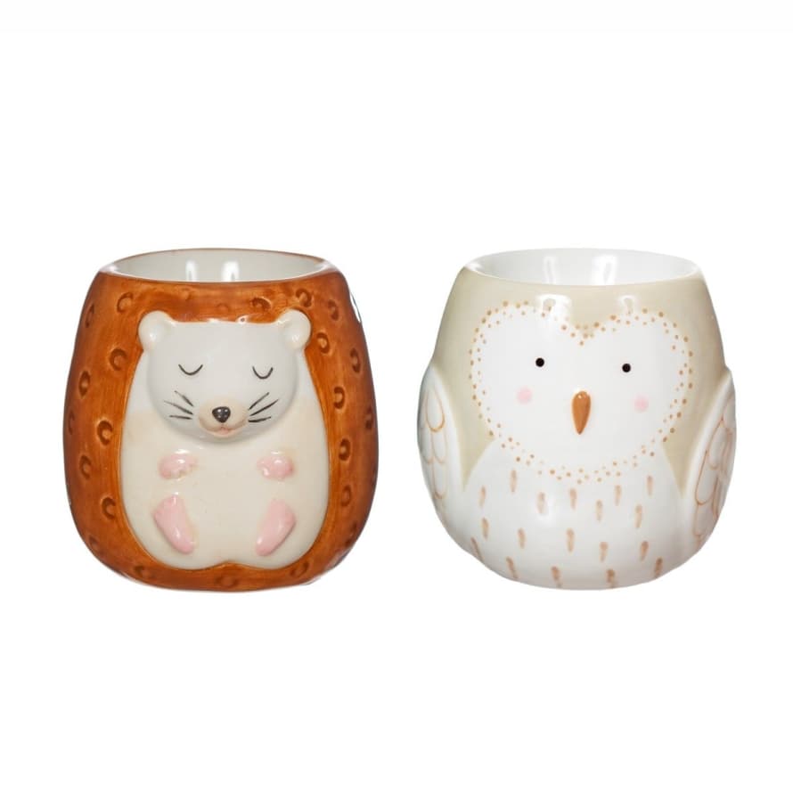 Sass & Belle  Forest Folk Owl & Hedgehog Egg Cups - Set of 2